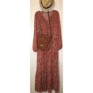 Boho style Floral Sheer Maxi Dress